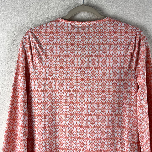 Cabana Life x Talbots Dress Womens Small Orange Geometric Tassel Strechy - Picture 10 of 12